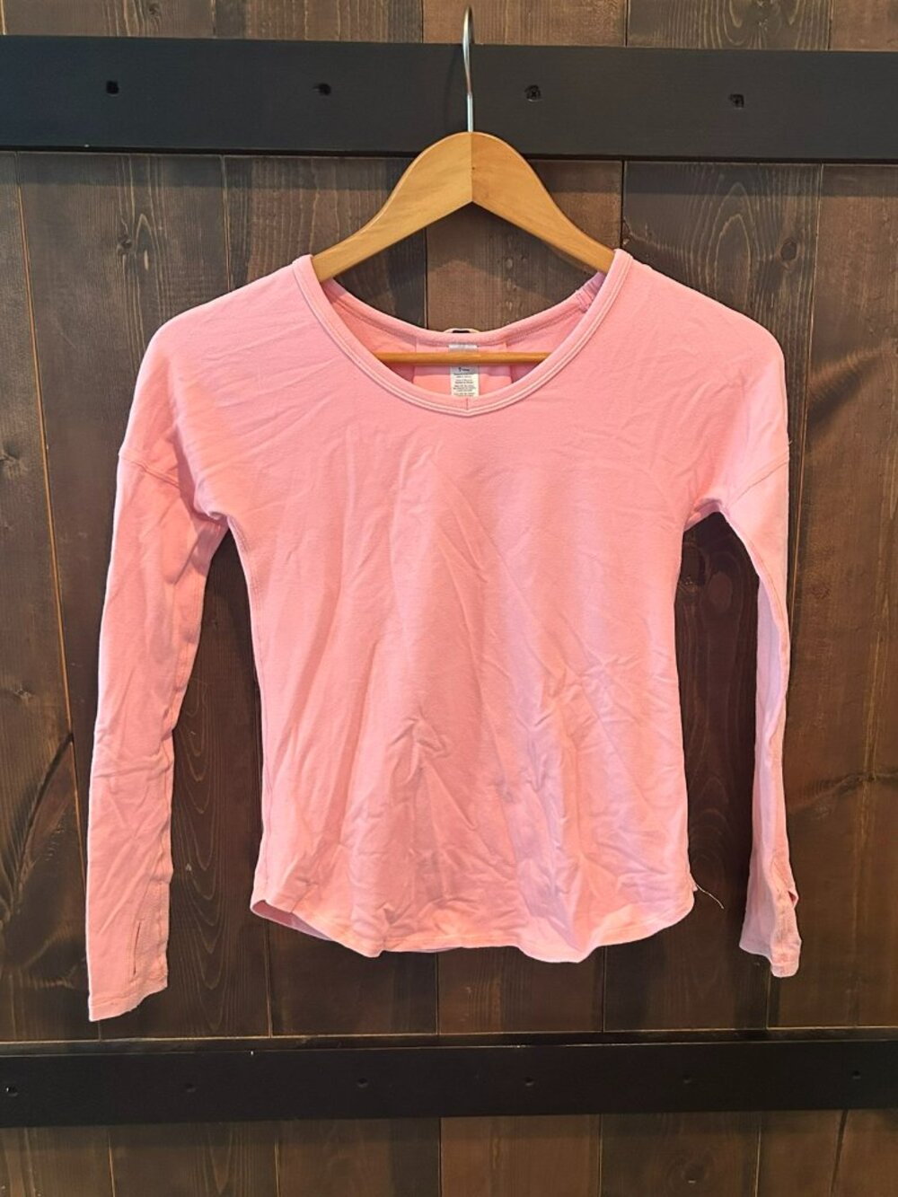 Ivivva by Lululemon Pink Long Sleeve Top with Locker Loop Girls Size 8